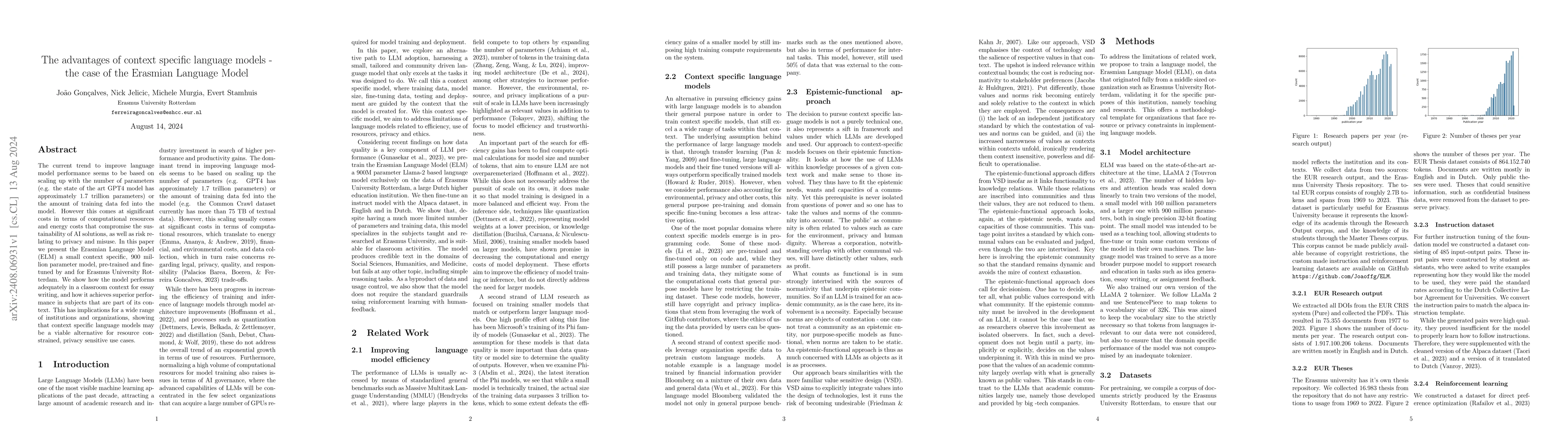 Thumbnail for The advantages of context specific language models: the case of the
  Erasmian Language Model