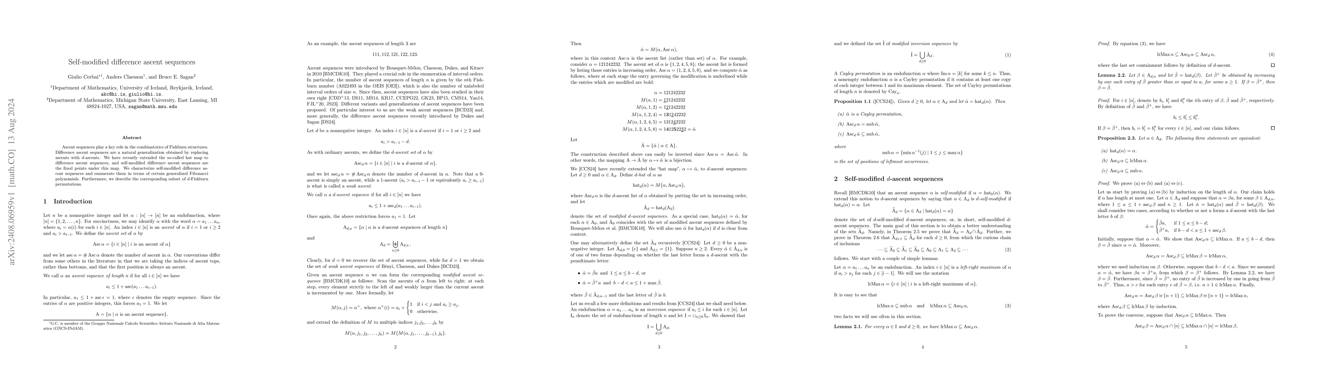 Thumbnail for Self-modified difference ascent sequences