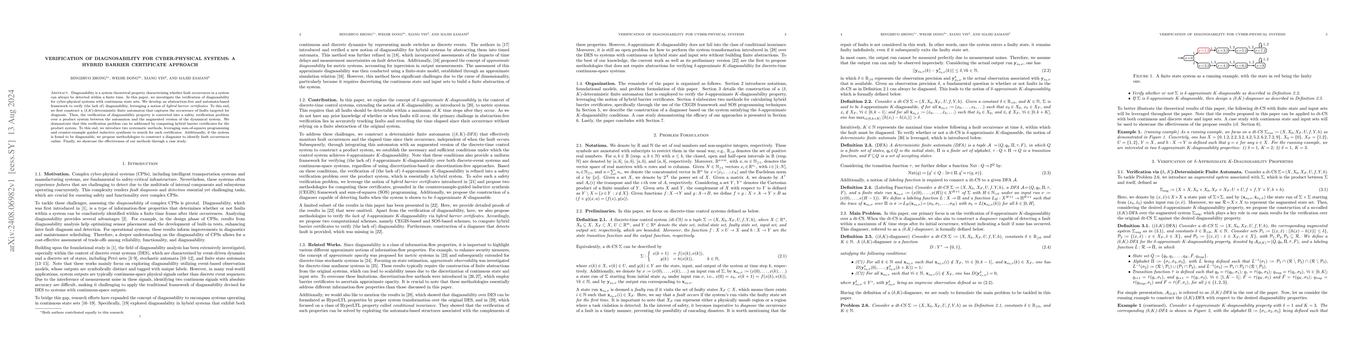 Thumbnail for Verification of Diagnosability for Cyber-Physical Systems: A Hybrid
  Barrier Certificate Approach