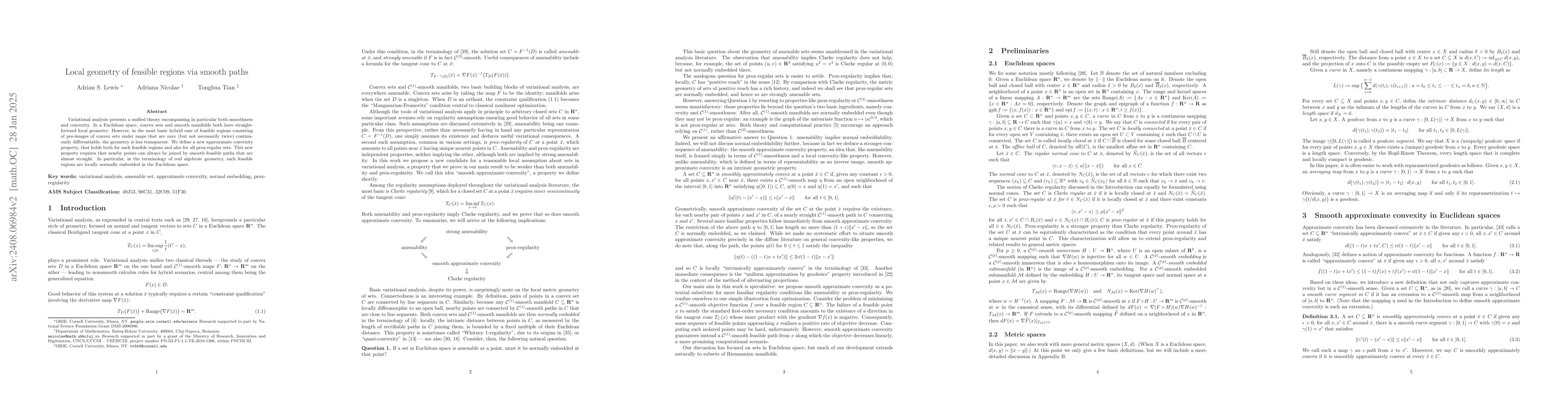 Thumbnail for Local geometry of feasible regions via smooth paths