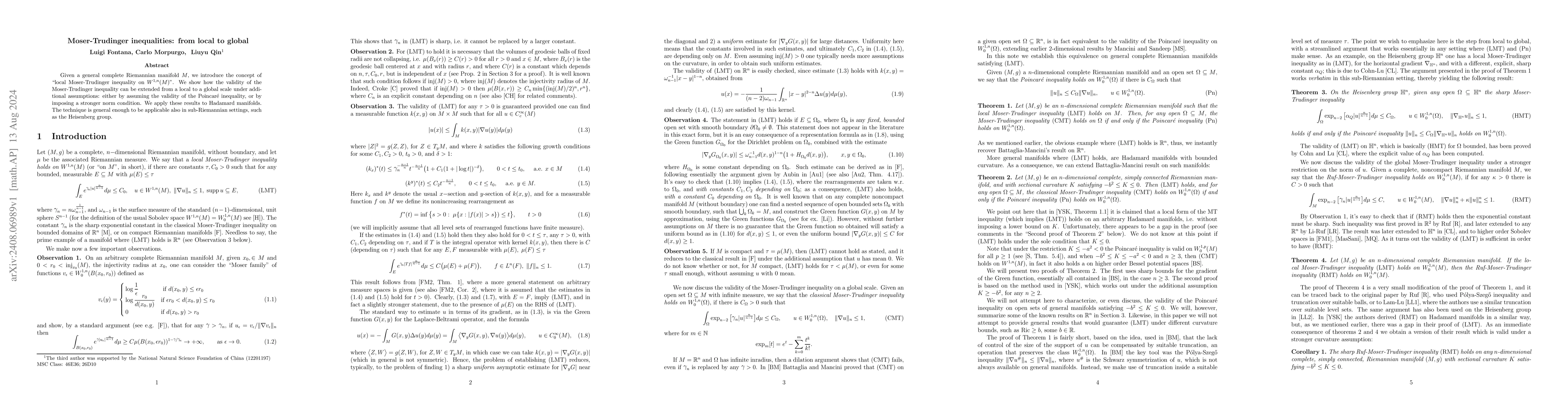 Thumbnail for Moser-Trudinger inequalities: from local to global