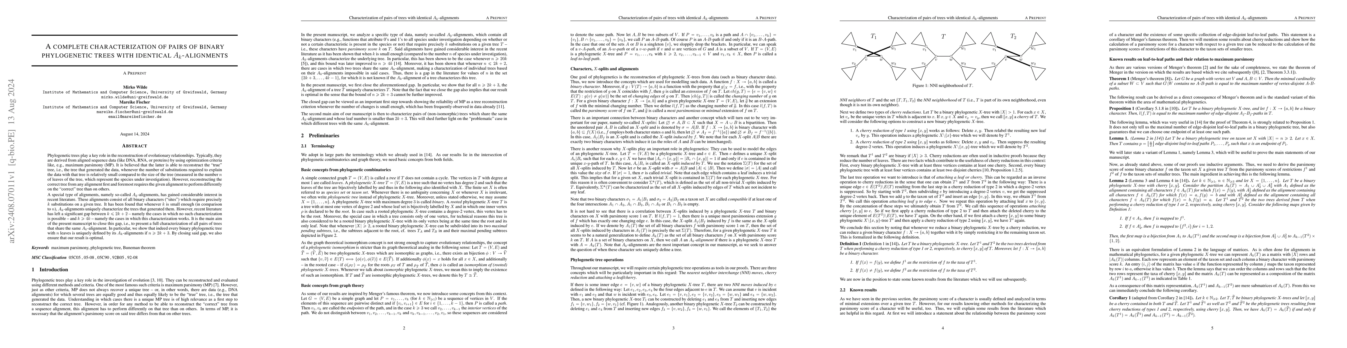 Thumbnail for A complete characterization of pairs of binary phylogenetic trees with
  identical $A_k$-alignments