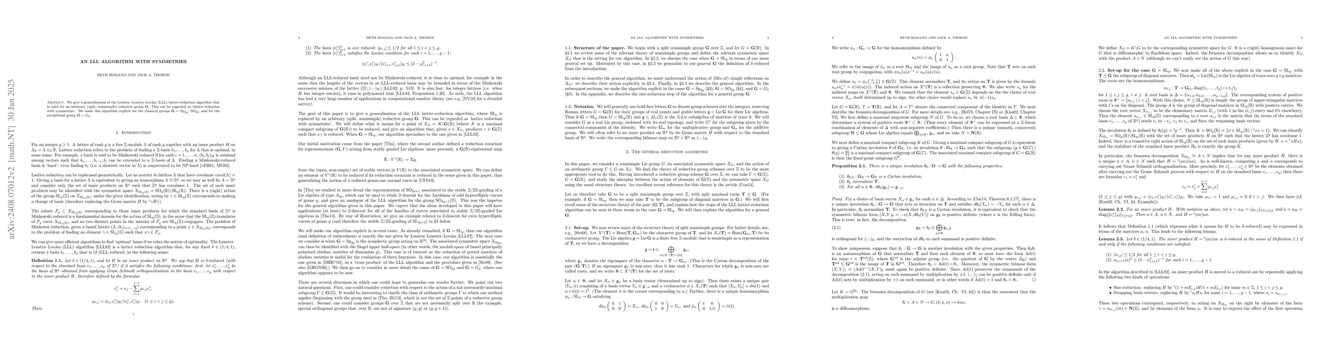 Thumbnail for An LLL algorithm with symmetries
