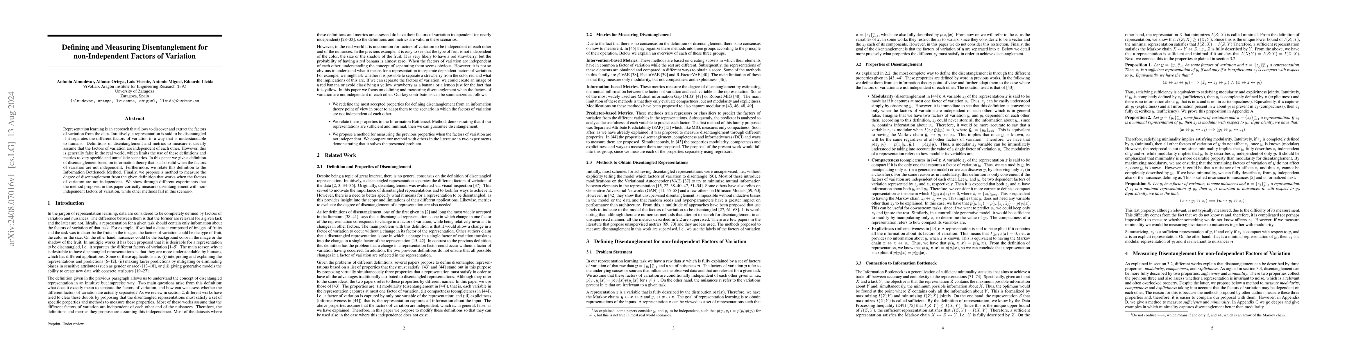 Thumbnail for Defining and Measuring Disentanglement for non-Independent Factors of
  Variation