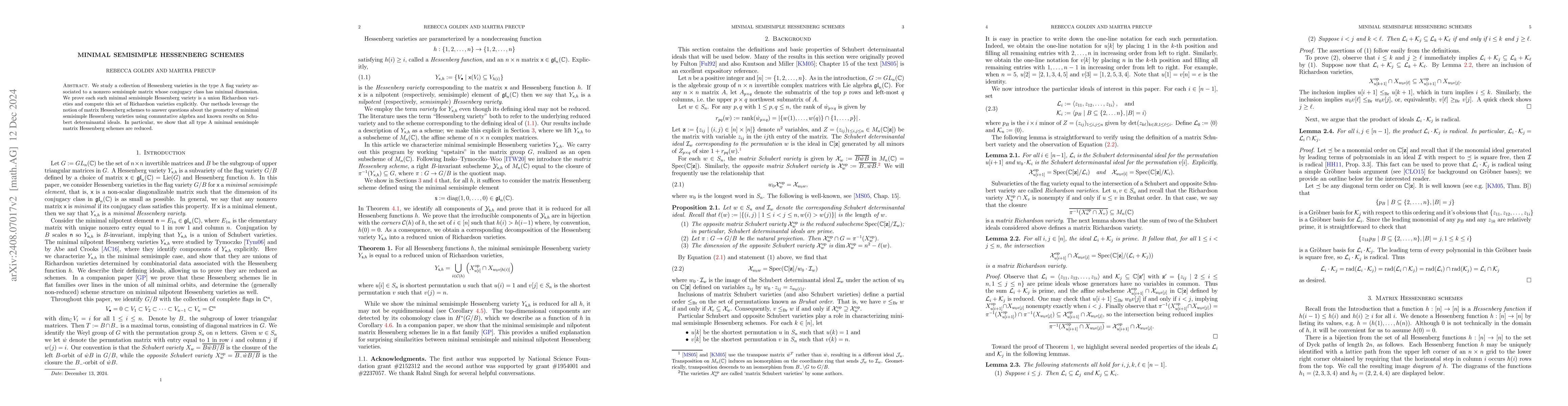 Thumbnail for Minimal semisimple Hessenberg schemes