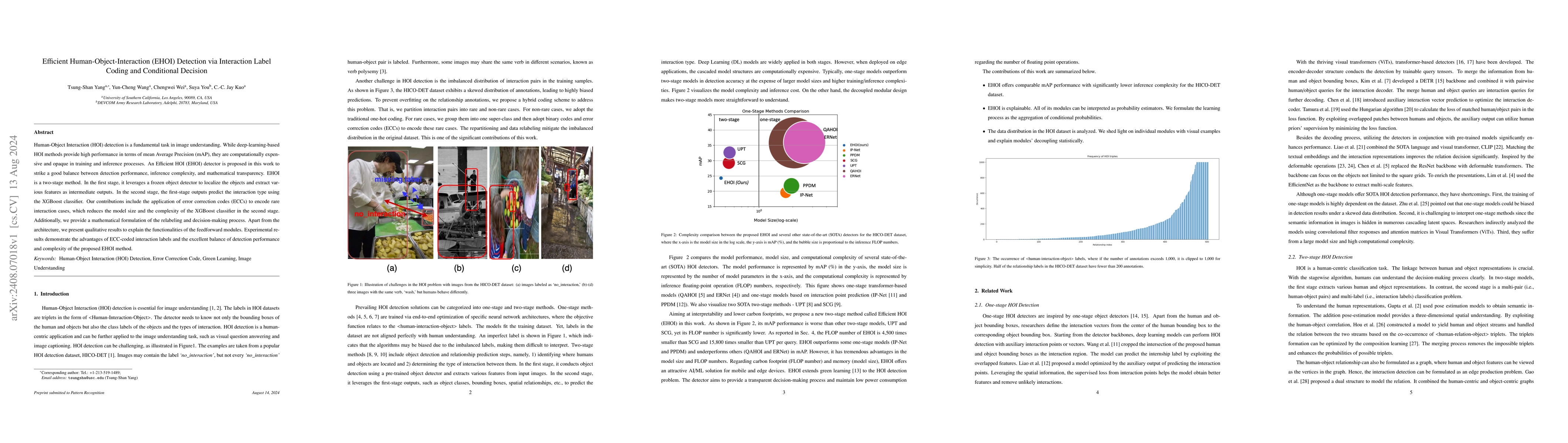 Thumbnail for Efficient Human-Object-Interaction (EHOI) Detection via Interaction
  Label Coding and Conditional Decision