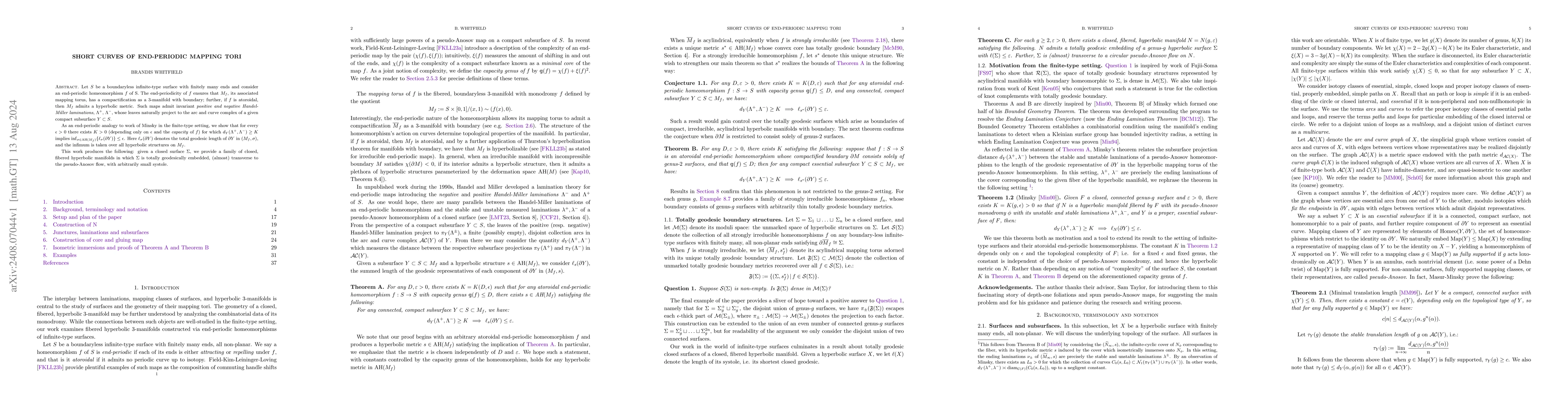 Thumbnail for Short curves of end-periodic mapping tori