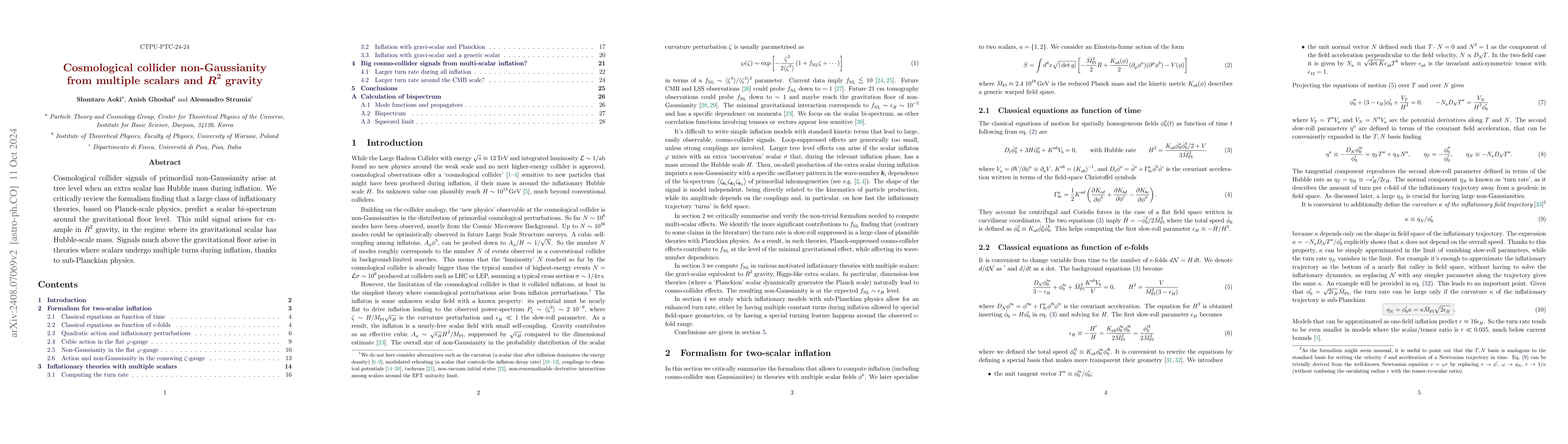 Thumbnail for Cosmological collider non-Gaussianity from multiple scalars and $R^2$
  gravity