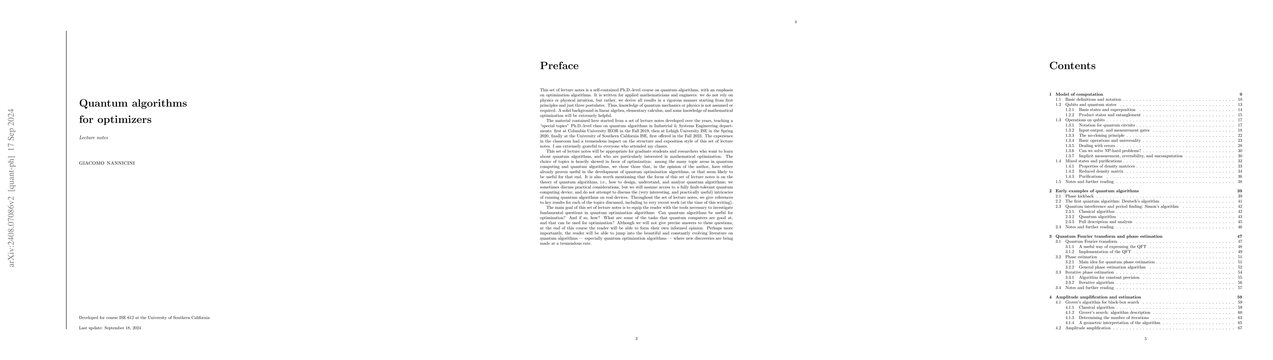 Thumbnail for Quantum algorithms for optimizers