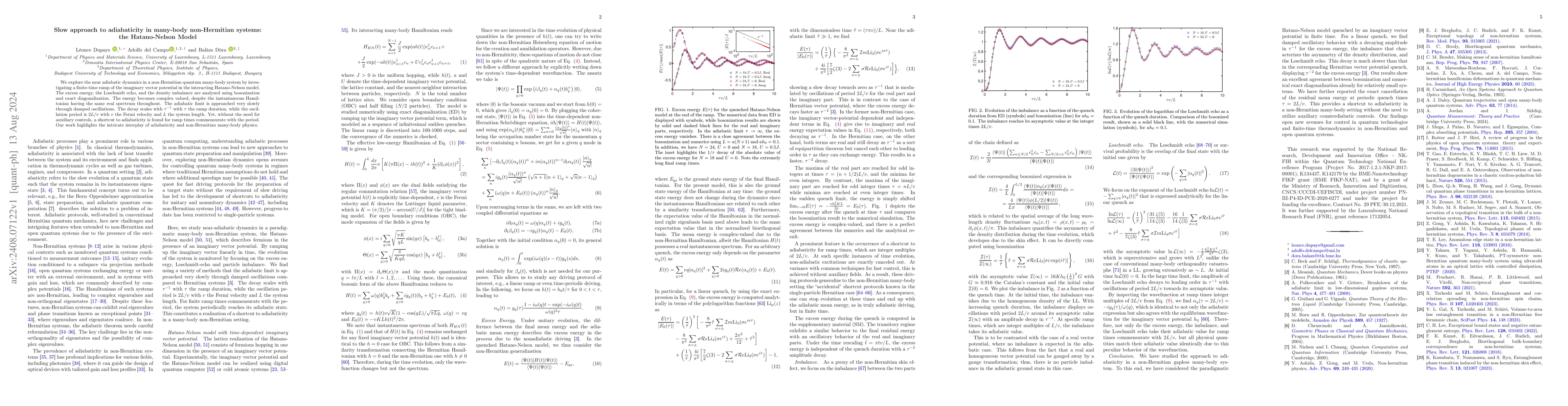 Thumbnail for Slow approach to adiabaticity in many-body non-Hermitian systems: the
  Hatano-Nelson Model