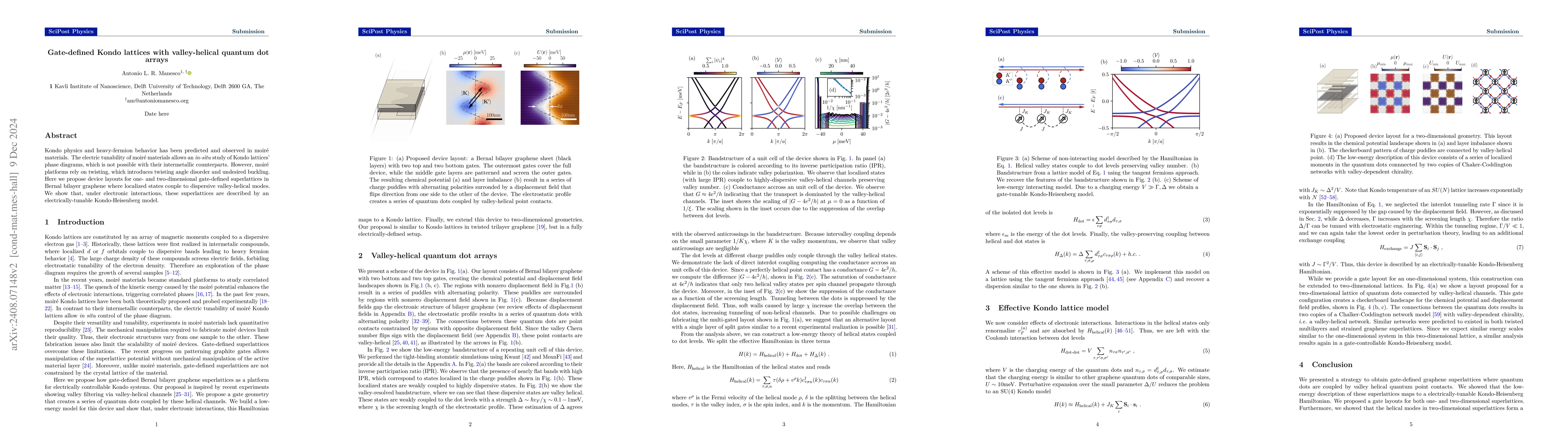 Thumbnail for Gate-defined Kondo lattices with valley-helical quantum dot arrays