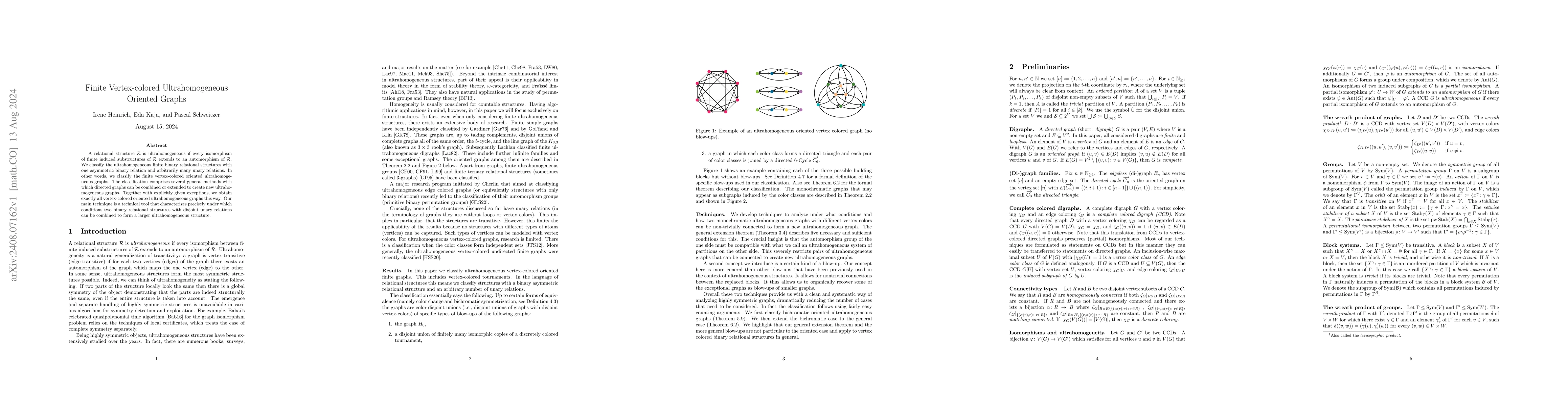 Thumbnail for Finite Vertex-colored Ultrahomogeneous Oriented Graphs
