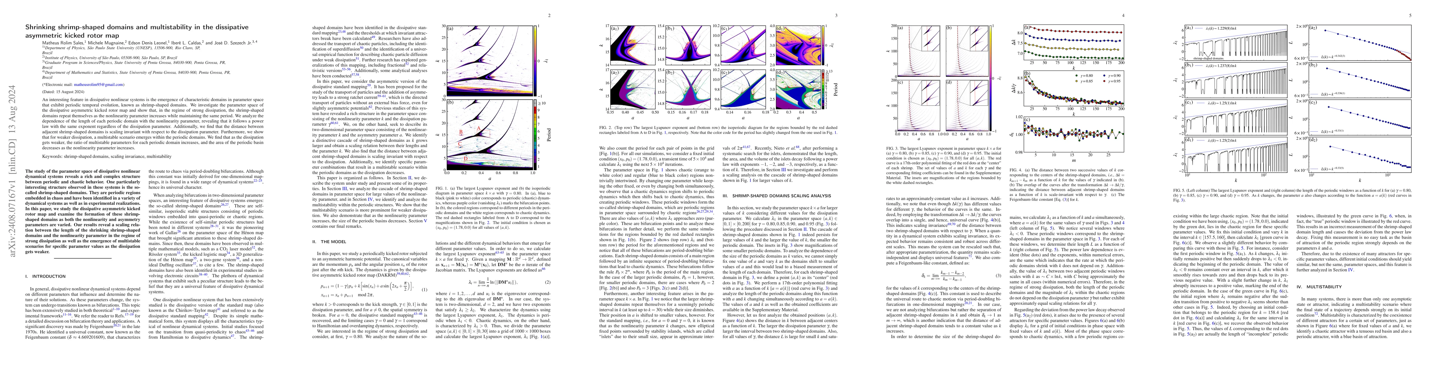 Thumbnail for Shrinking shrimp-shaped domains and multistability in the dissipative
  asymmetric kicked rotor map