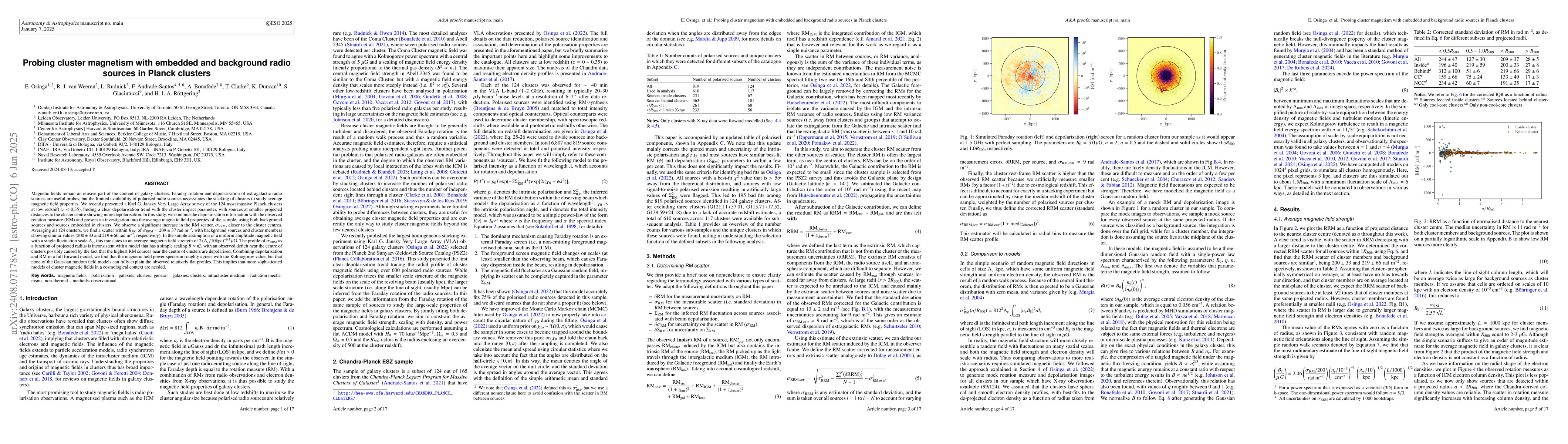 Thumbnail for Probing cluster magnetism with embedded and background radio sources in
  Planck clusters