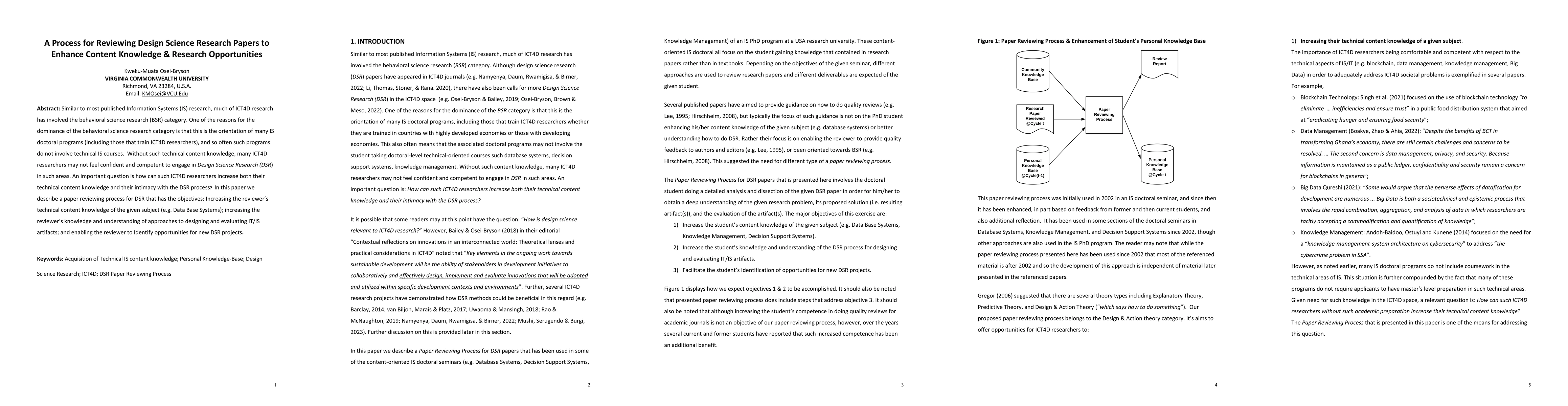 Thumbnail for A Process for Reviewing Design Science Research Papers to Enhance
  Content Knowledge & Research Opportunities