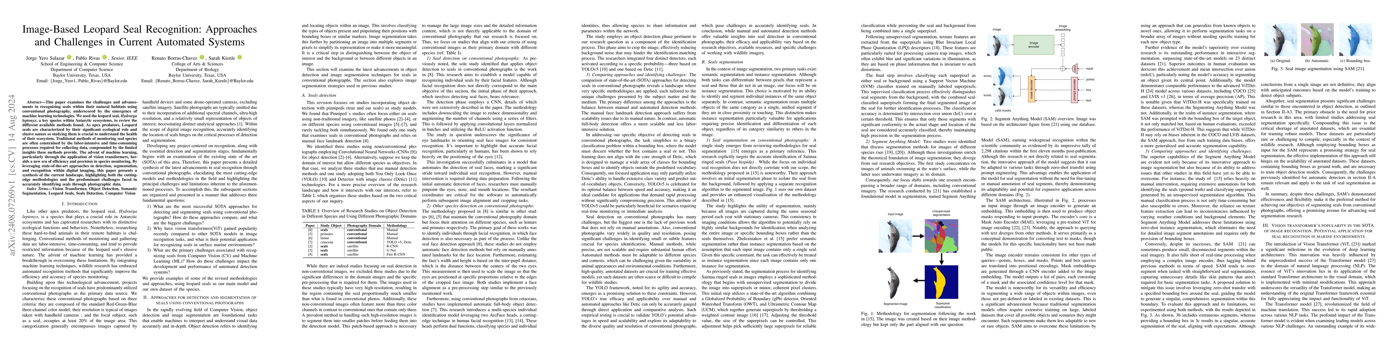 Thumbnail for Image-Based Leopard Seal Recognition: Approaches and Challenges in
  Current Automated Systems