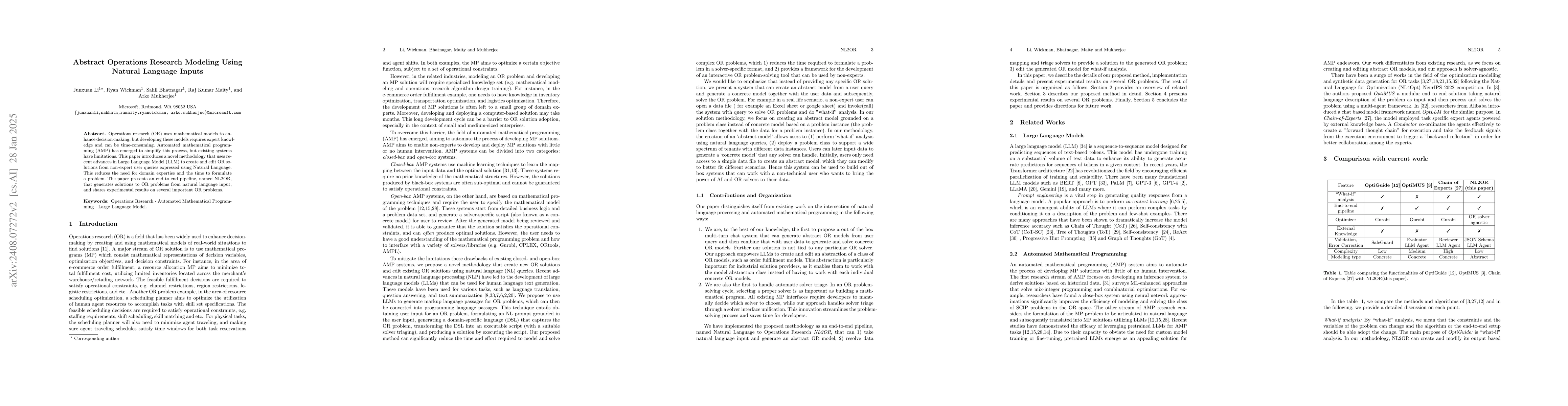 Thumbnail for NL2OR: Solve Complex Operations Research Problems Using Natural Language
  Inputs