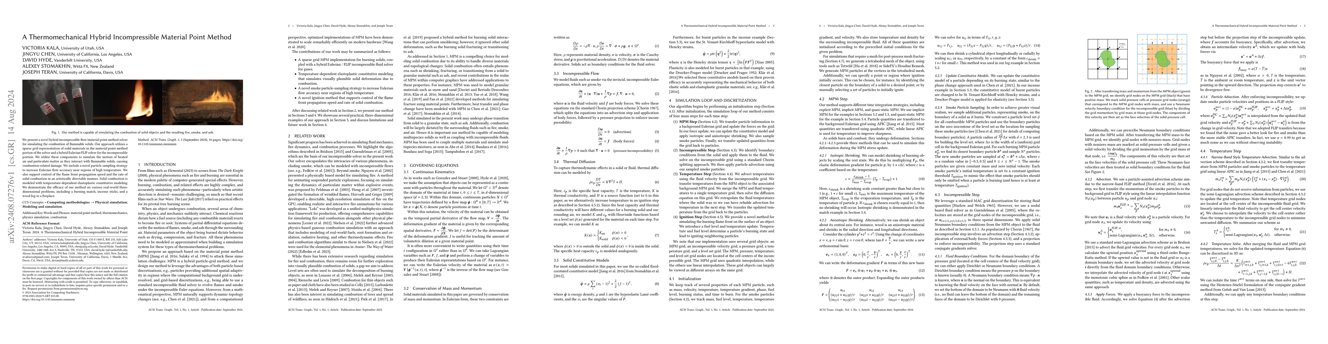 Thumbnail for A Thermomechanical Hybrid Incompressible Material Point Method