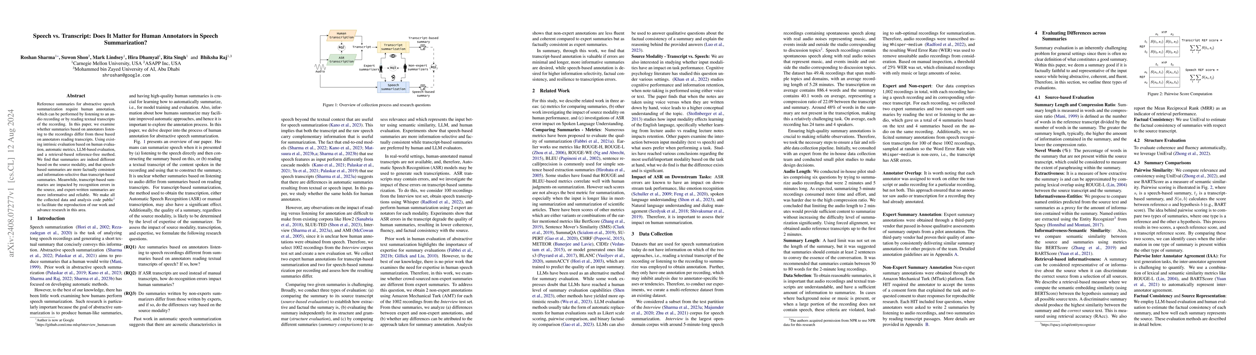 Thumbnail for Speech vs. Transcript: Does It Matter for Human Annotators in Speech
  Summarization?