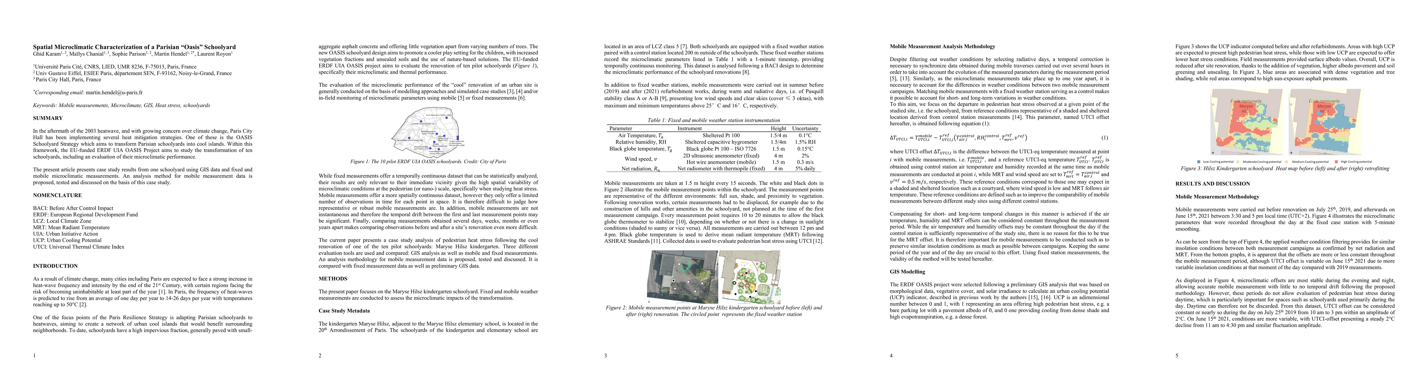 Thumbnail for Spatial Microclimatic Characterization of a Parisian "Oasis" Schoolyard