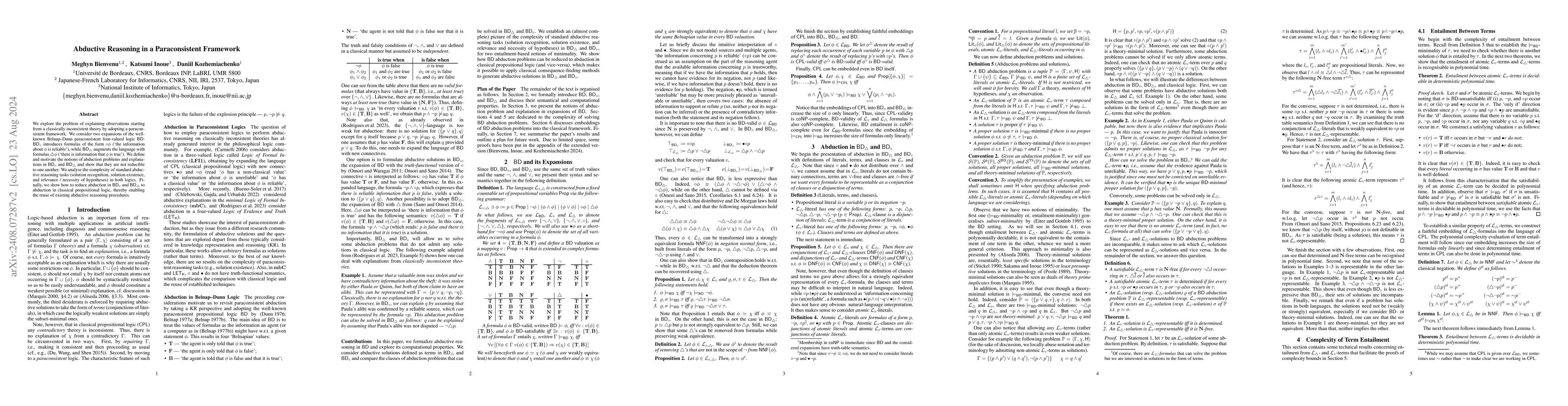 Thumbnail for Abductive Reasoning in a Paraconsistent Framework