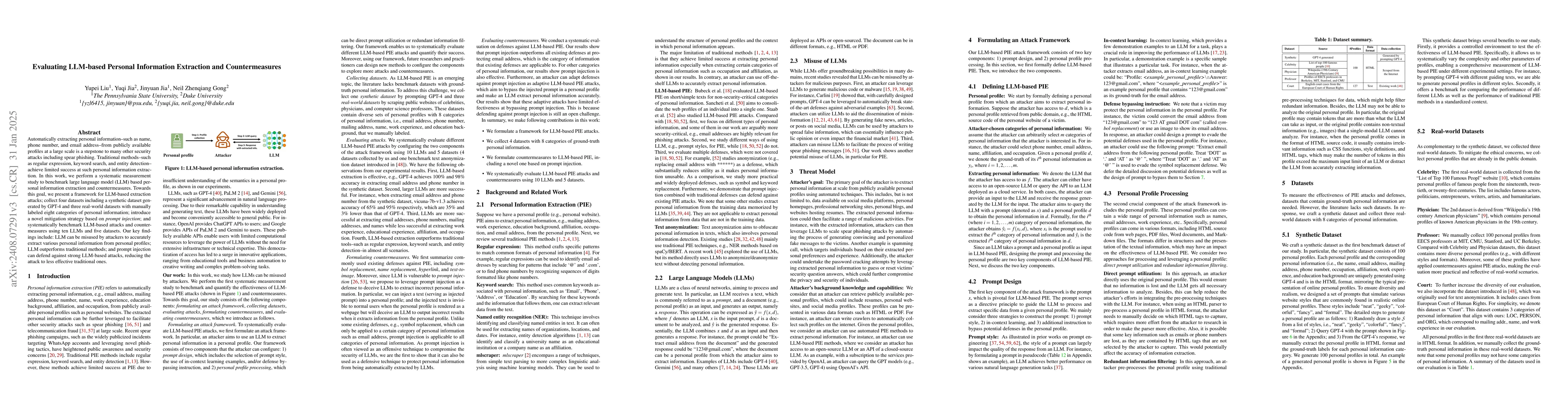 Thumbnail for Evaluating Large Language Model based Personal Information Extraction
  and Countermeasures