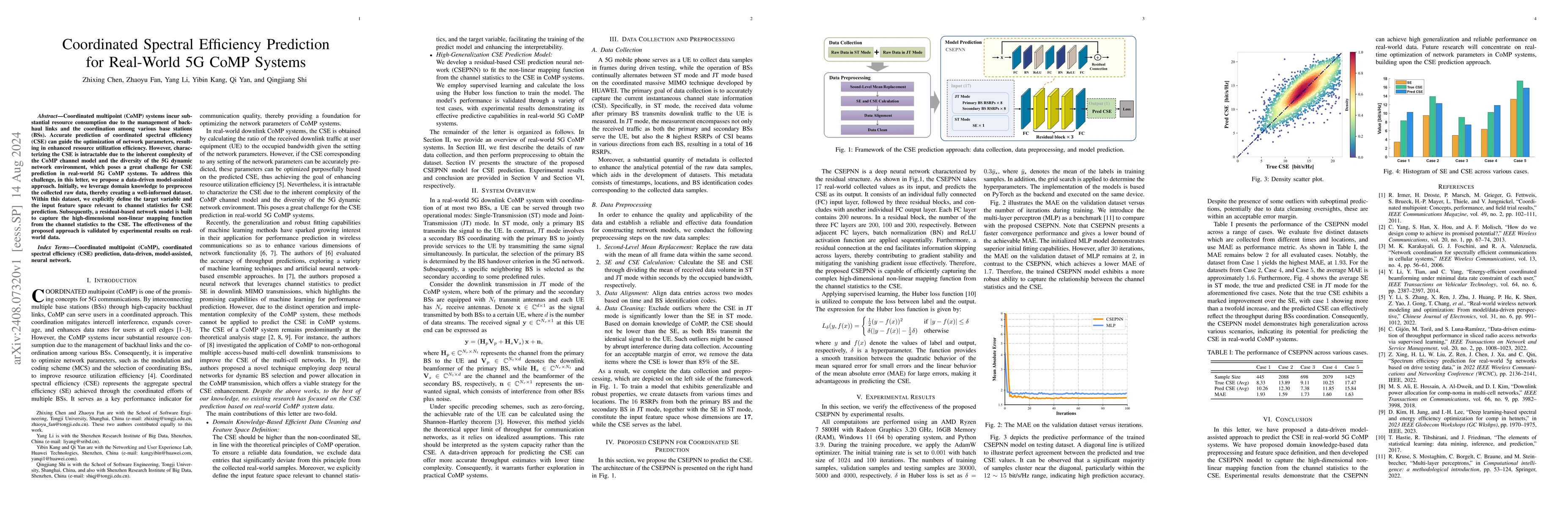 Thumbnail for Coordinated Spectral Efficiency Prediction for Real-World 5G CoMP
  Systems