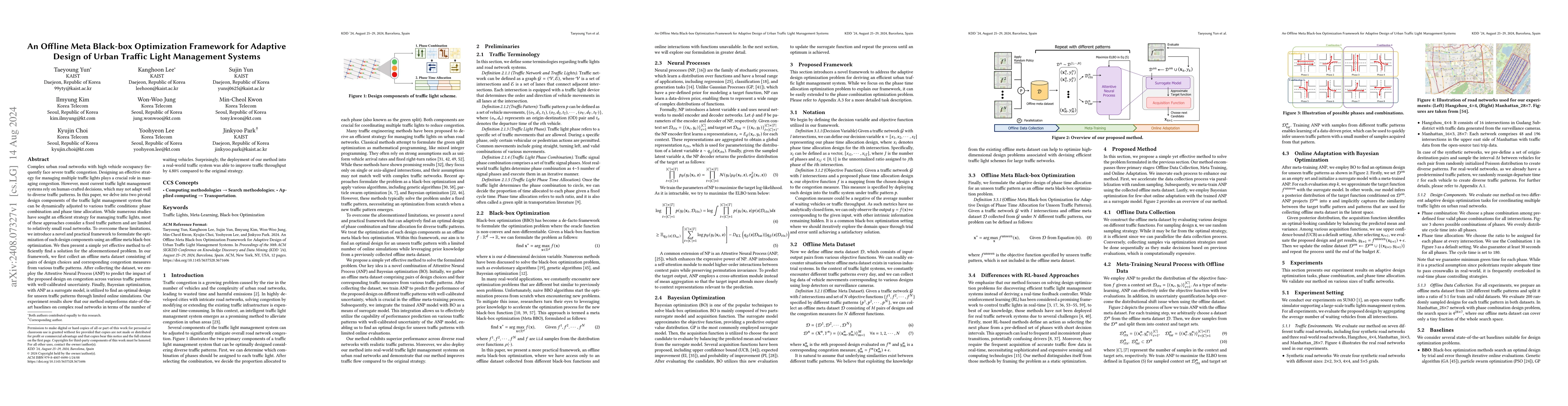 Thumbnail for An Offline Meta Black-box Optimization Framework for Adaptive Design of
  Urban Traffic Light Management Systems
