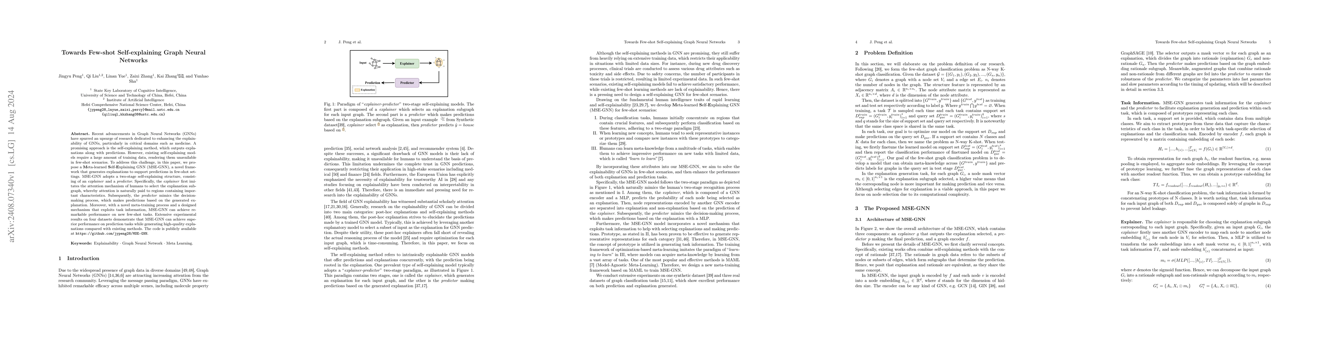 Thumbnail for Towards Few-shot Self-explaining Graph Neural Networks