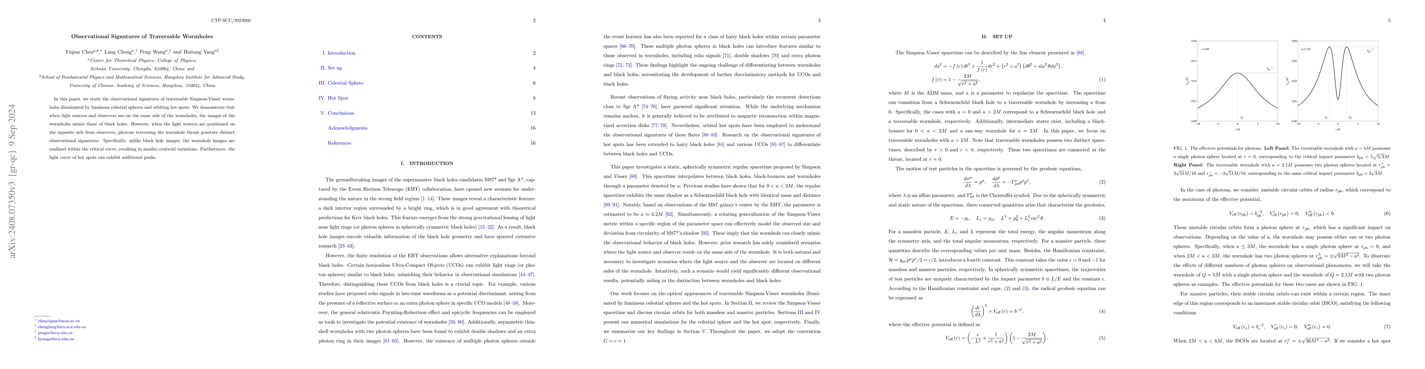 Thumbnail for Observational Signatures of Traversable Wormholes
