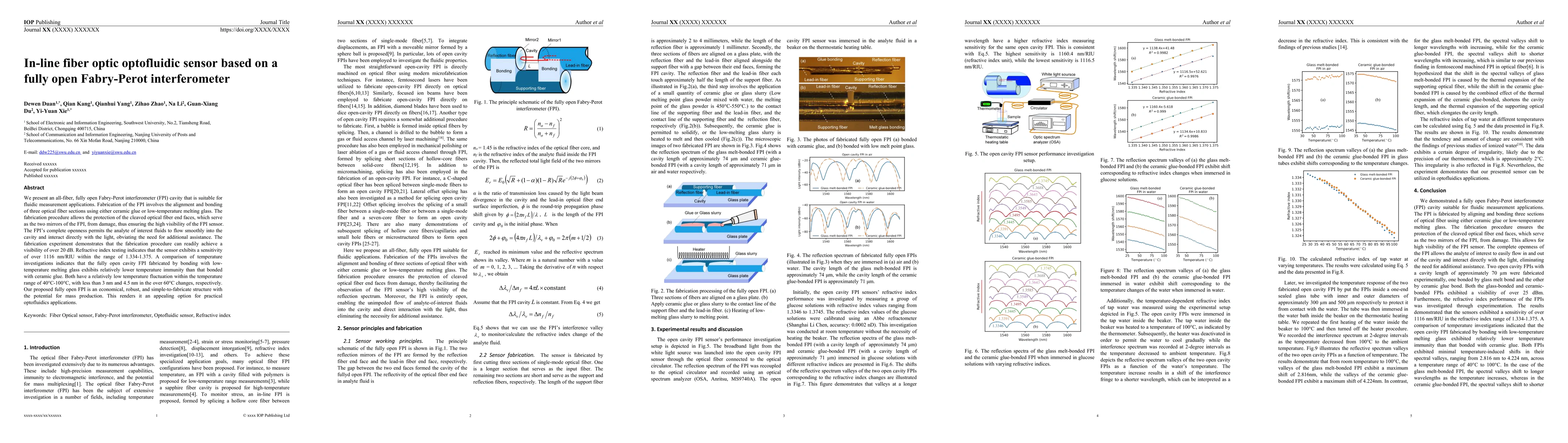 Thumbnail for In-line fiber optic optofluidic sensor based on a fully open Fabry-Perot
  interferometer