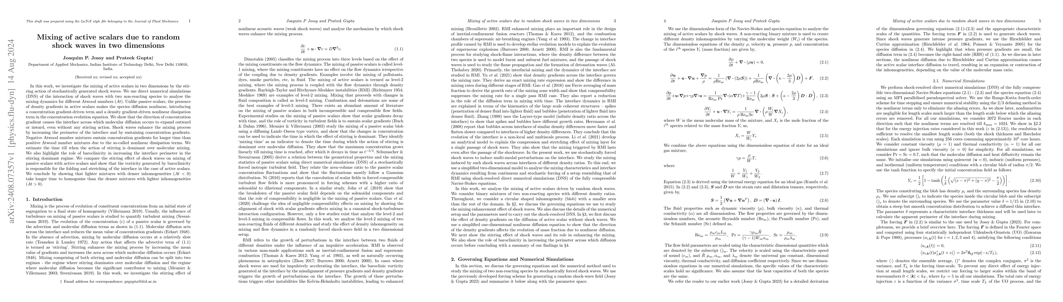 Thumbnail for Mixing of active scalars due to random shock waves in two dimensions
