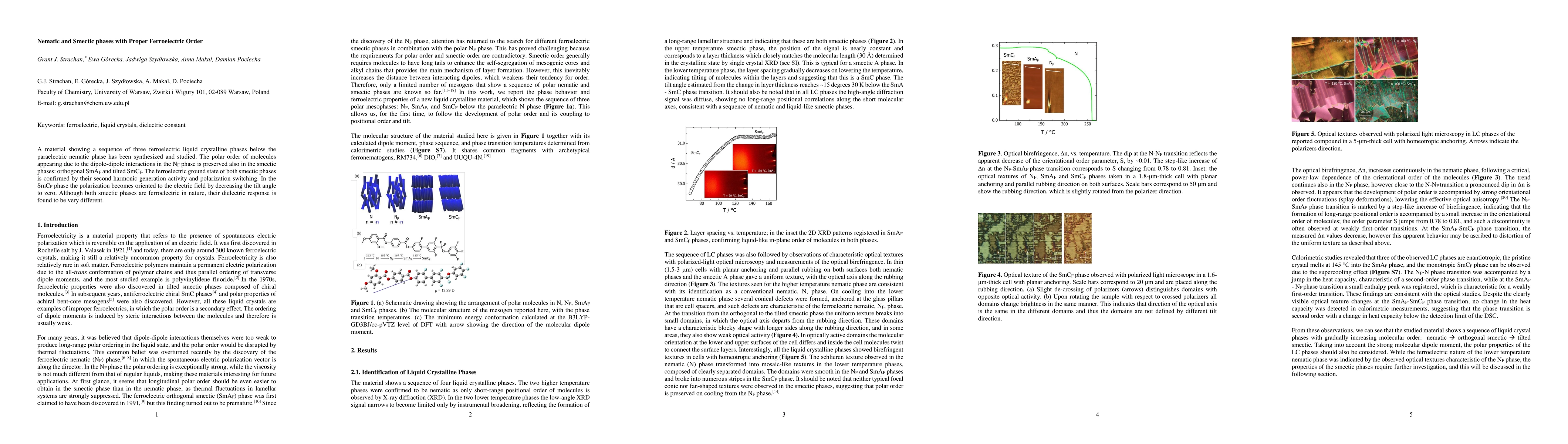 Thumbnail for Nematic and smectic phases with proper ferroelectric order