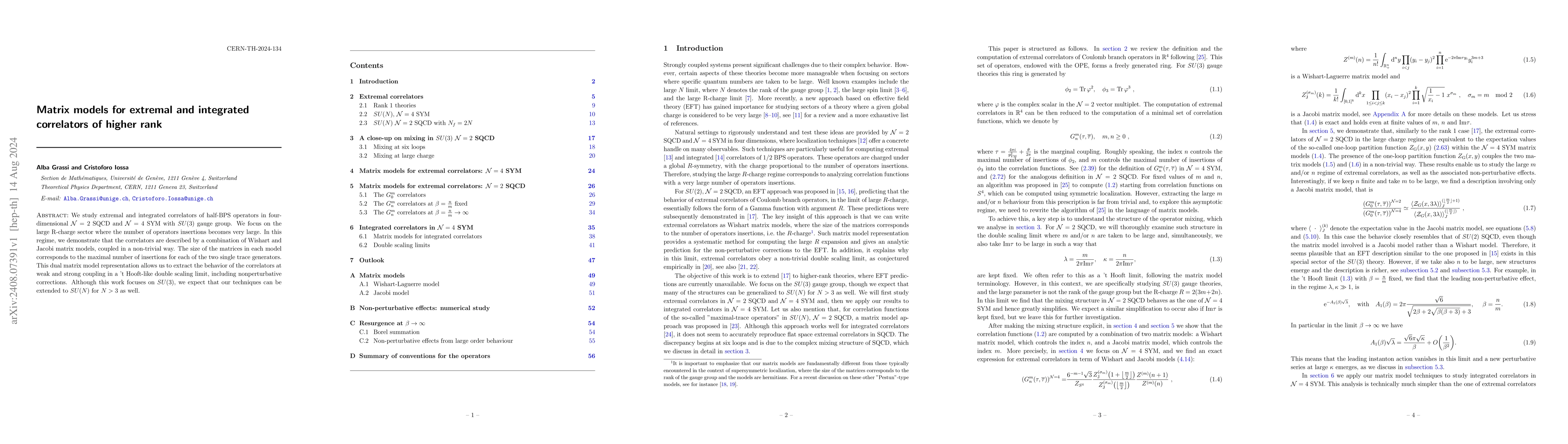 Thumbnail for Matrix models for extremal and integrated correlators of higher rank