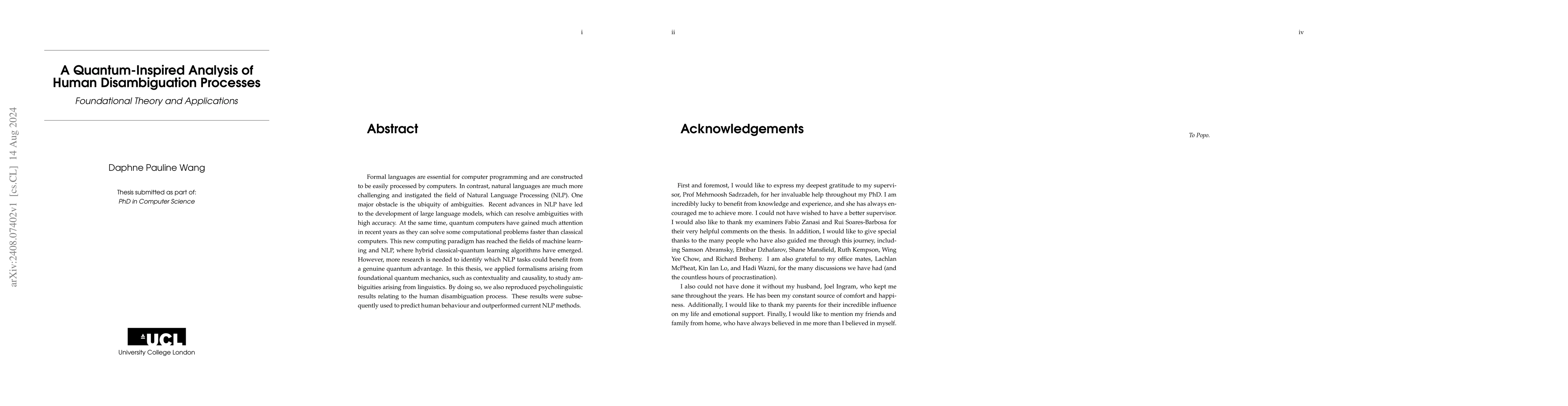 Thumbnail for A Quantum-Inspired Analysis of Human Disambiguation Processes
