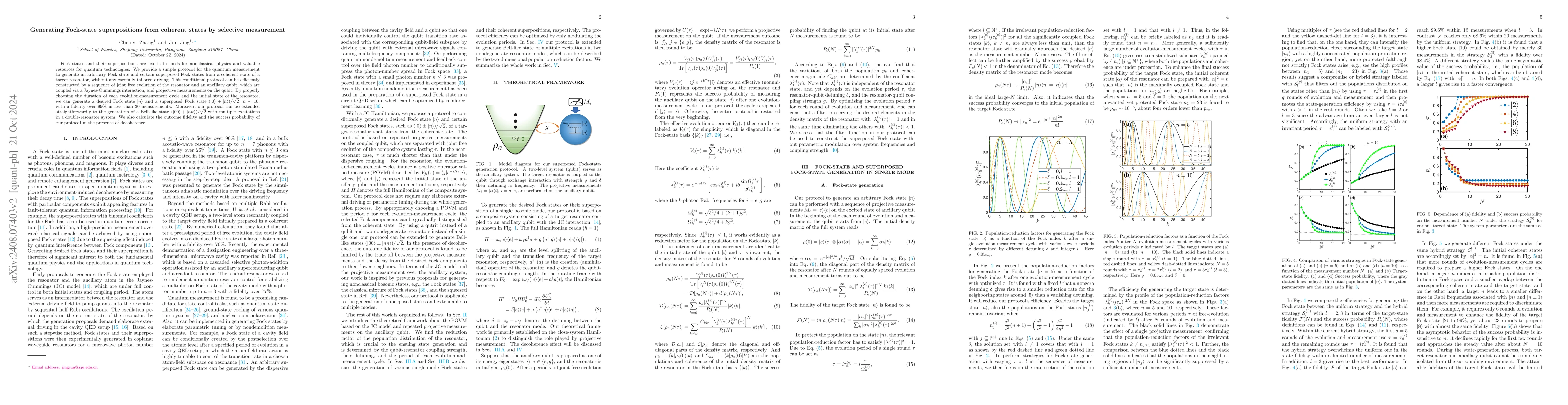 Thumbnail for Generating Fock-state superpositions from coherent states by selective
  measurement