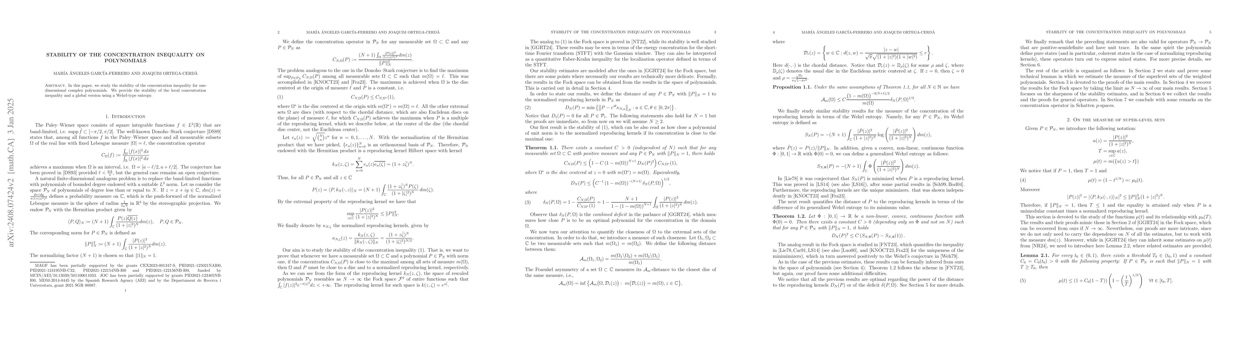 Thumbnail for Stability of the concentration inequality on polynomials