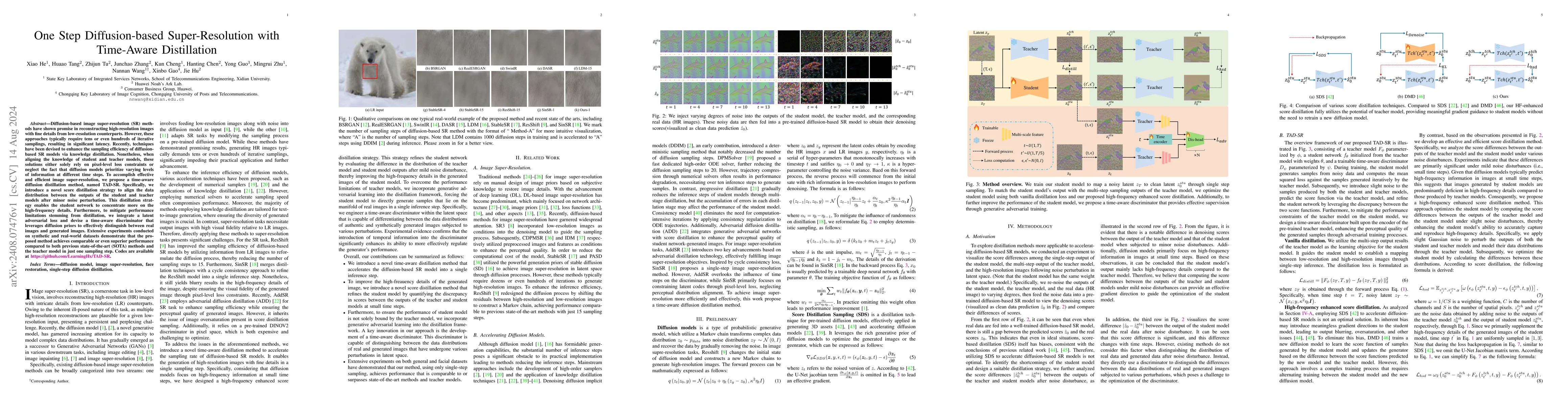 Thumbnail for One Step Diffusion-based Super-Resolution with Time-Aware Distillation