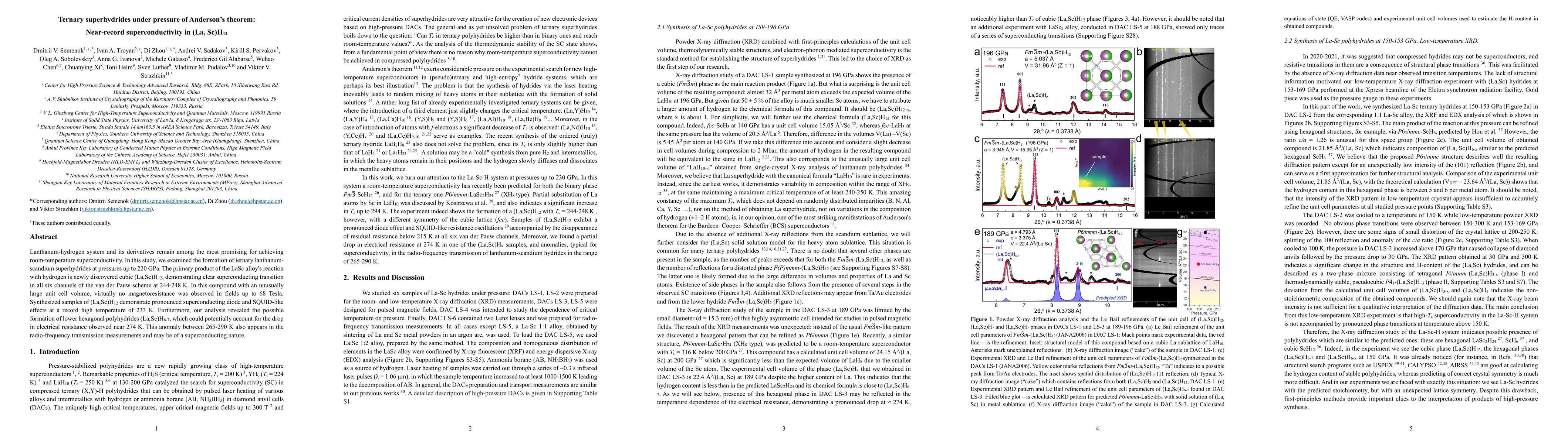 Thumbnail for Ternary superhydrides under pressure of Anderson's theorem: Near-record
  superconductivity in (La,Sc)H$_{12}$
