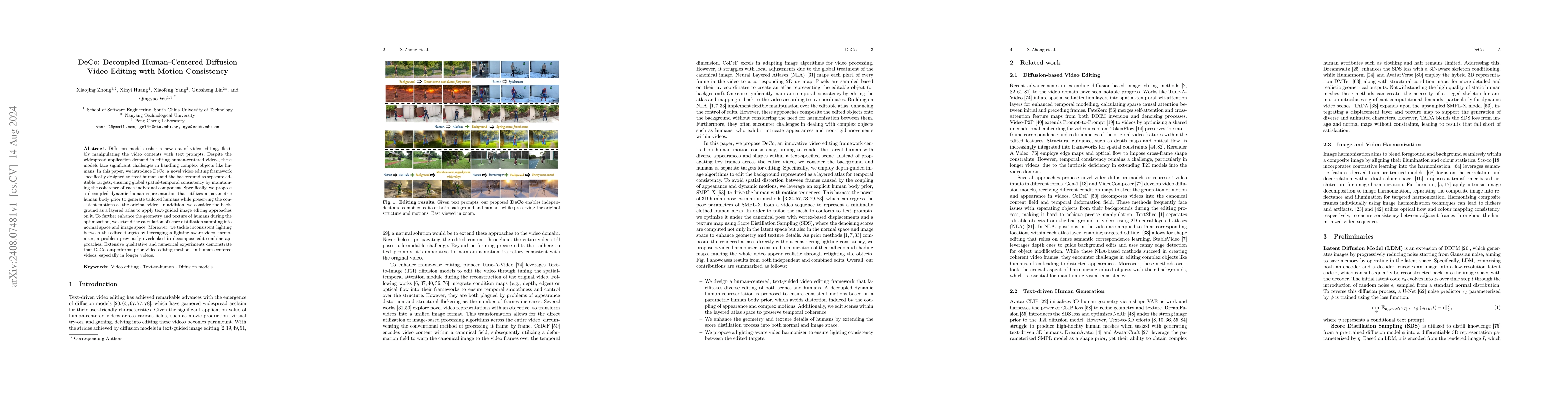Thumbnail for DeCo: Decoupled Human-Centered Diffusion Video Editing with Motion
  Consistency