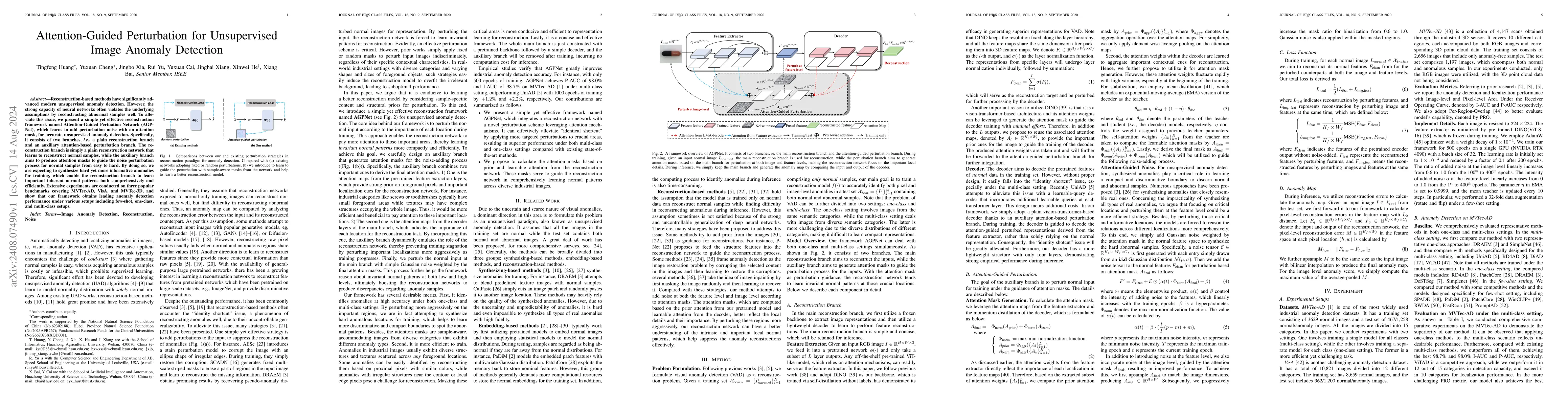Thumbnail for Attention-Guided Perturbation for Unsupervised Image Anomaly Detection