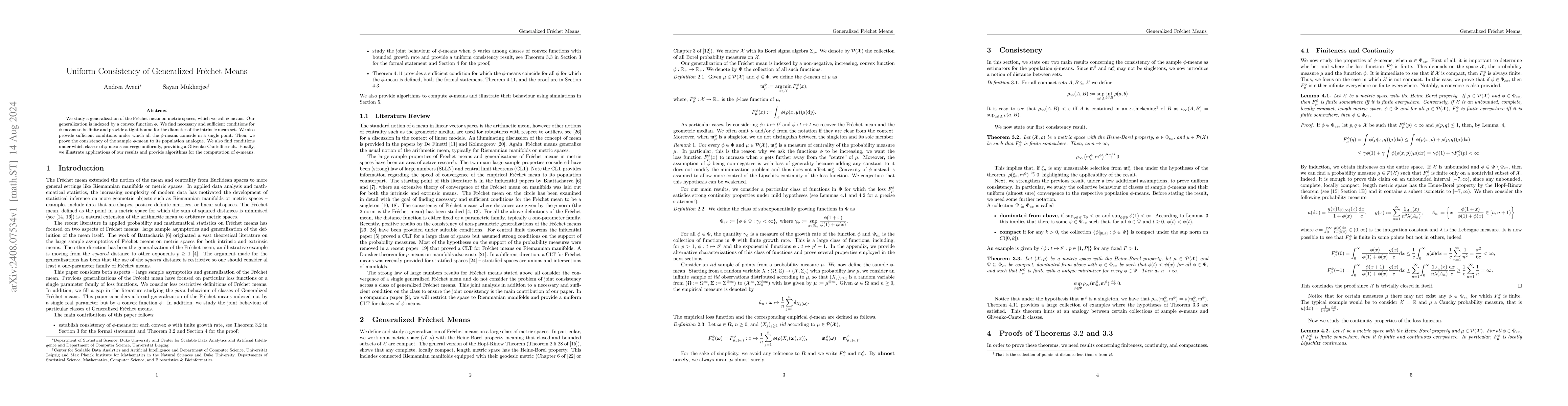 Thumbnail for Uniform Consistency of Generalized Fréchet Means