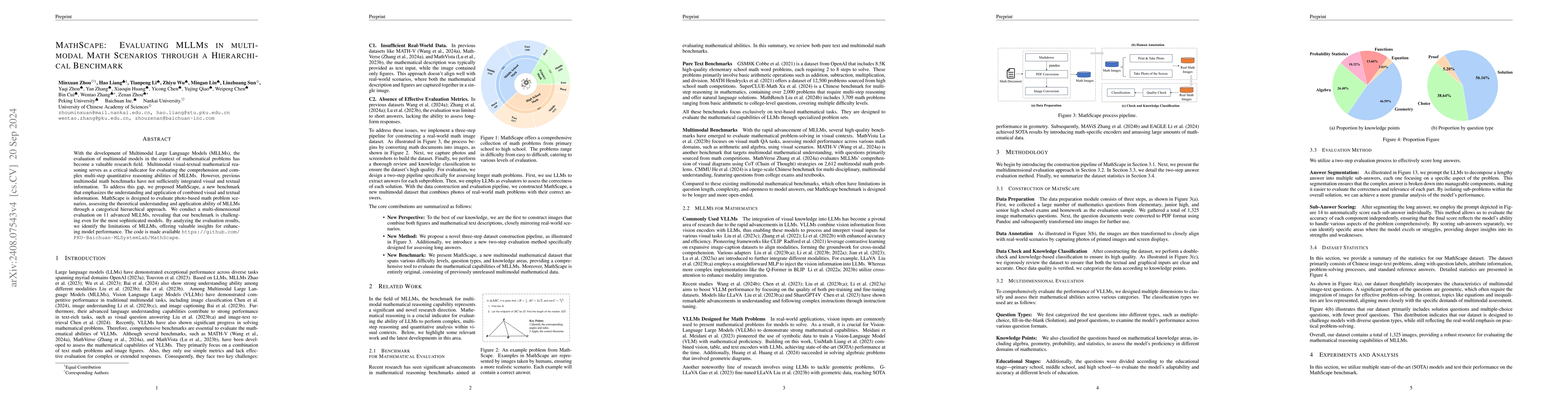 Thumbnail for MathScape: Evaluating MLLMs in multimodal Math Scenarios through a
  Hierarchical Benchmark