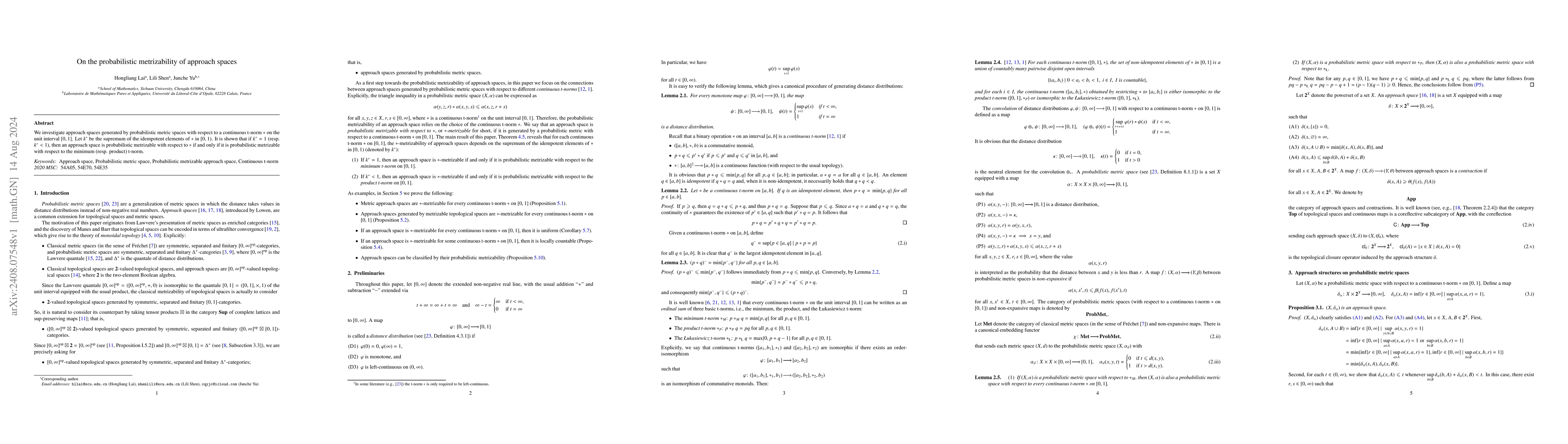 Thumbnail for On the probabilistic metrizability of approach spaces