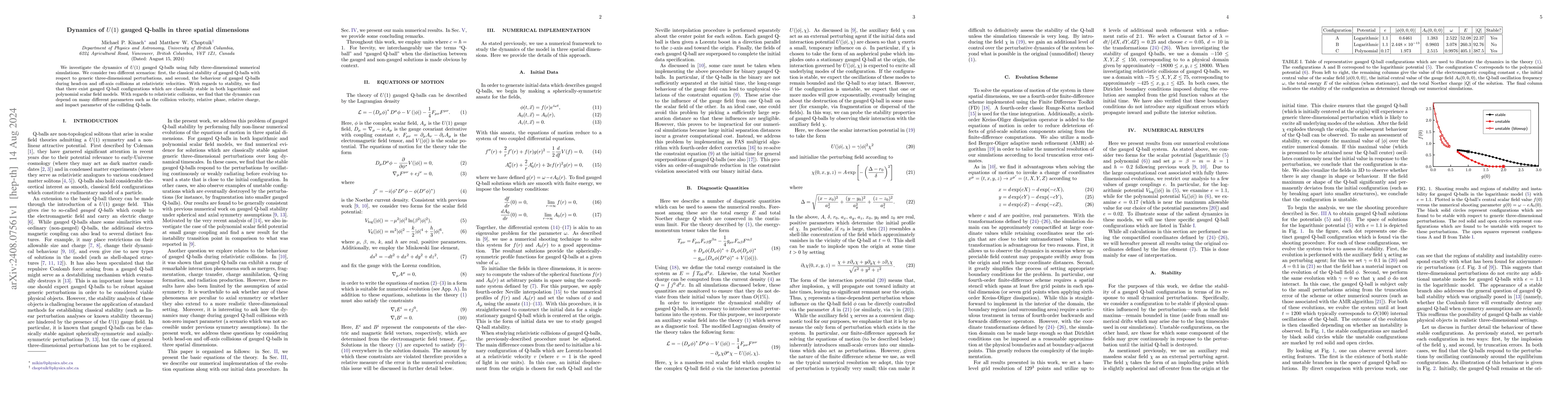 Thumbnail for Dynamics of $U(1)$ gauged Q-balls in three spatial dimensions