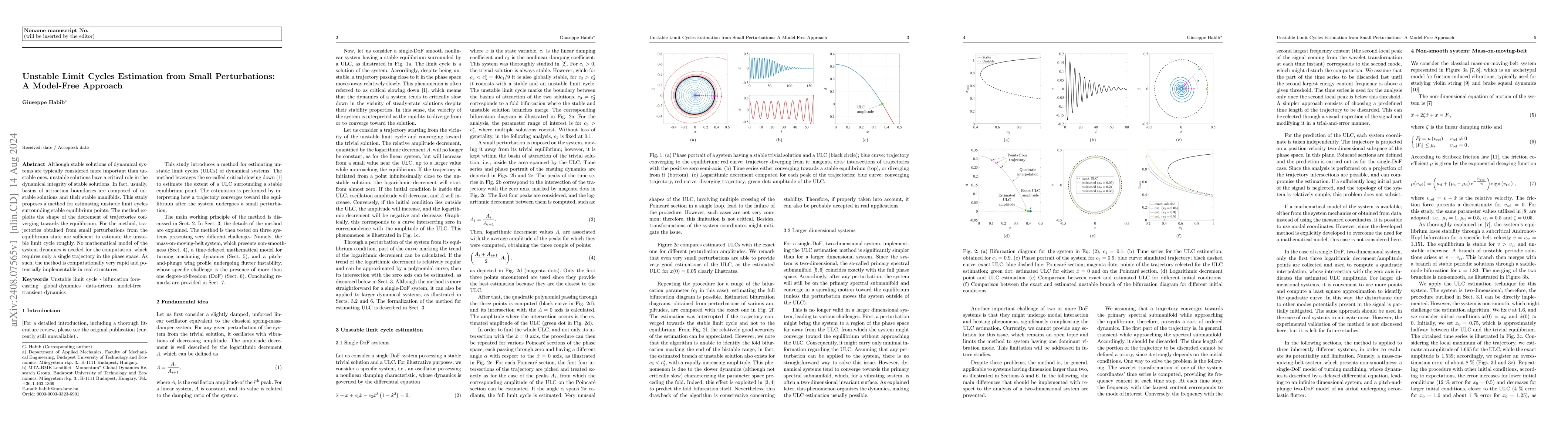 Thumbnail for Unstable Limit Cycles Estimation from Small Perturbations: A Model-Free
  Approach