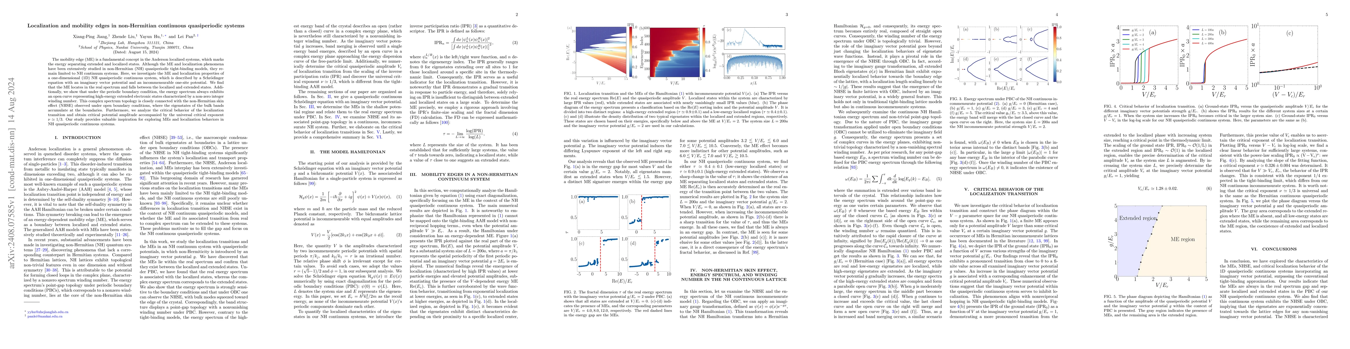 Thumbnail for Localization and mobility edges in non-Hermitian continuous
  quasiperiodic systems