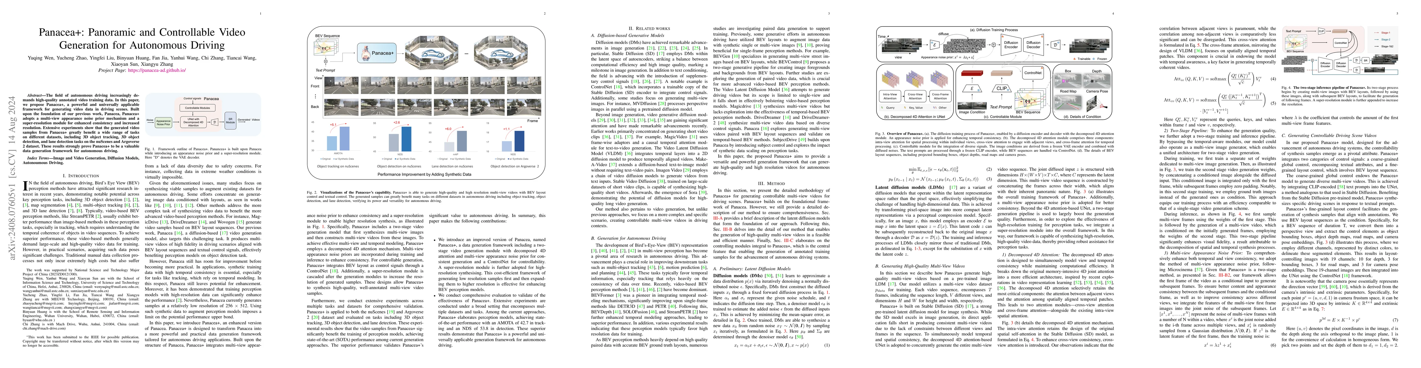 Thumbnail for Panacea+: Panoramic and Controllable Video Generation for Autonomous
  Driving