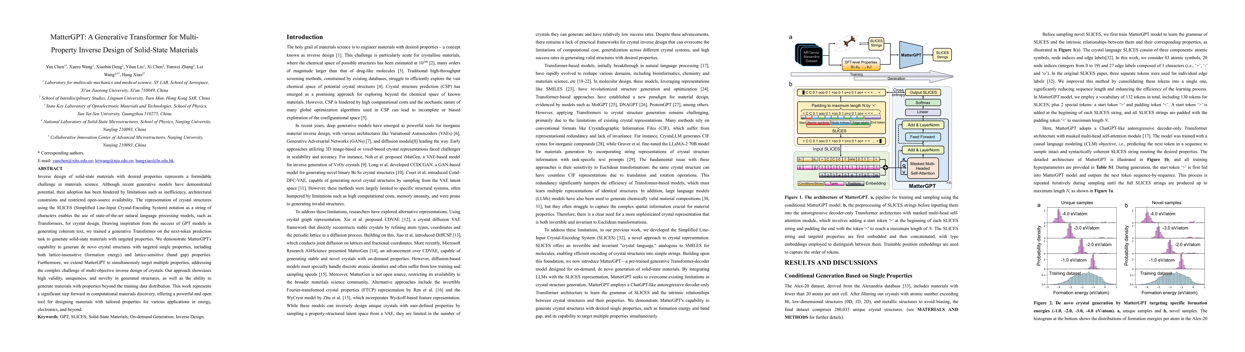 Thumbnail for MatterGPT: A Generative Transformer for Multi-Property Inverse Design of
  Solid-State Materials