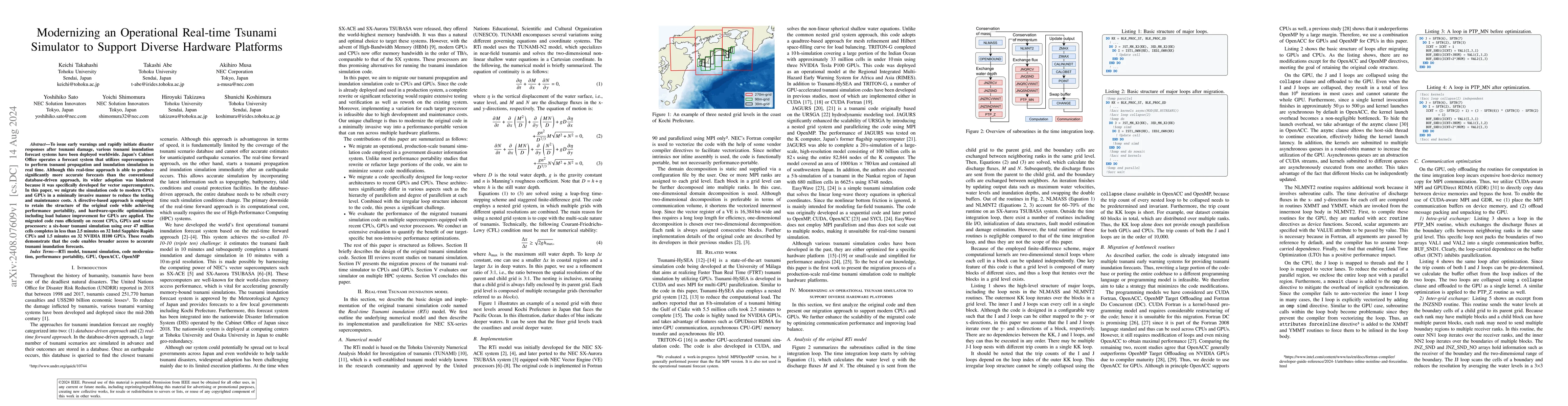 Thumbnail for Modernizing an Operational Real-time Tsunami Simulator to Support
  Diverse Hardware Platforms